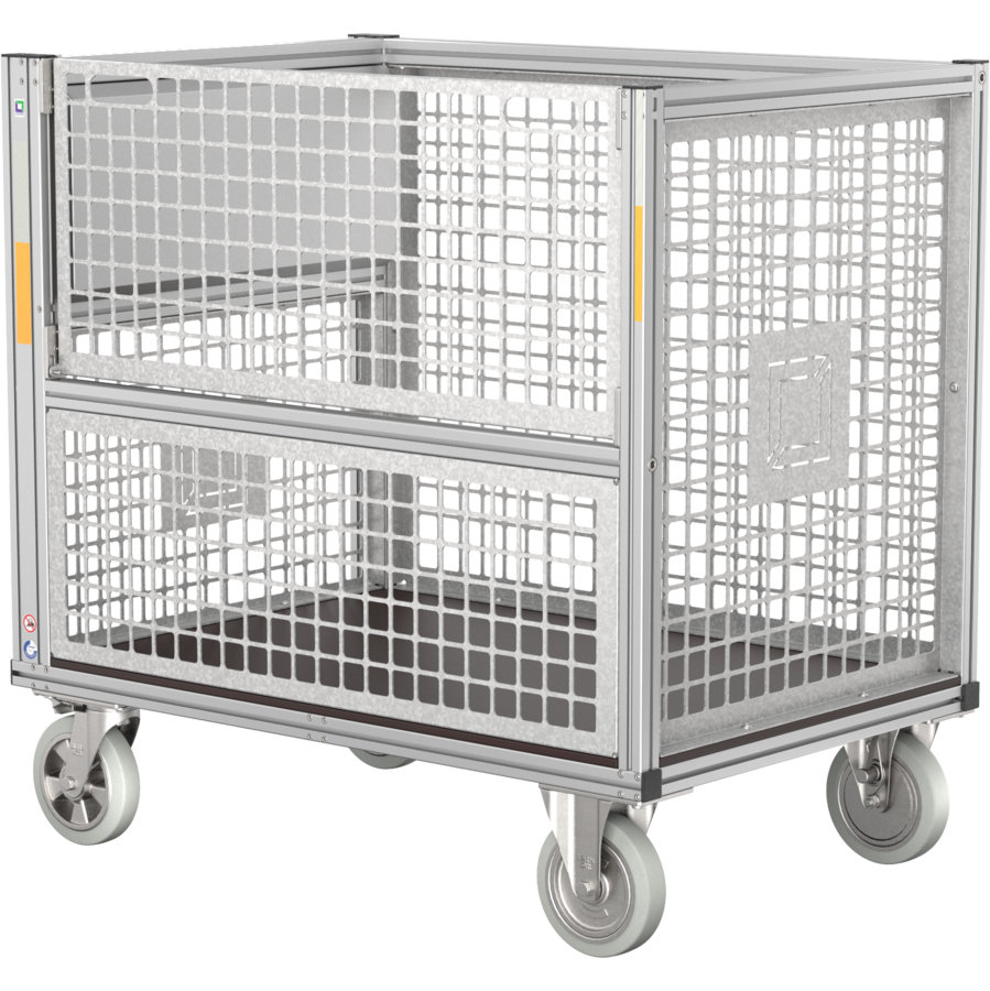 Carrito con cesta malla alta